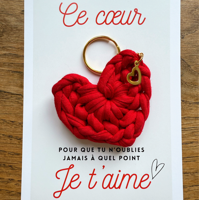 Carte Amour avec porte clef cœur