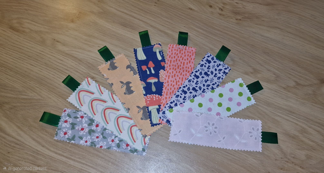 Handmade fabric bookmarks