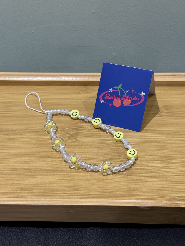 Floral Smiles Beaded Charm Strap 