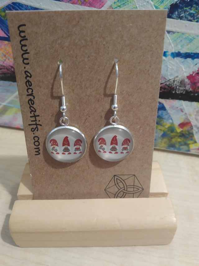 Boucles d&#039;oreilles cabochons gnomes cadeaux 