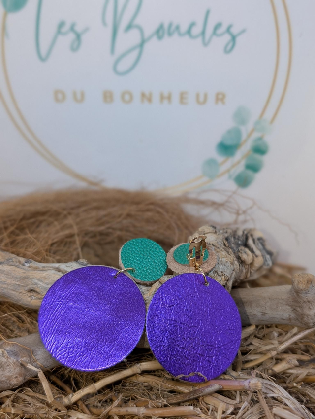 Boucles d&#039;oreilles Clips Moon violettes 