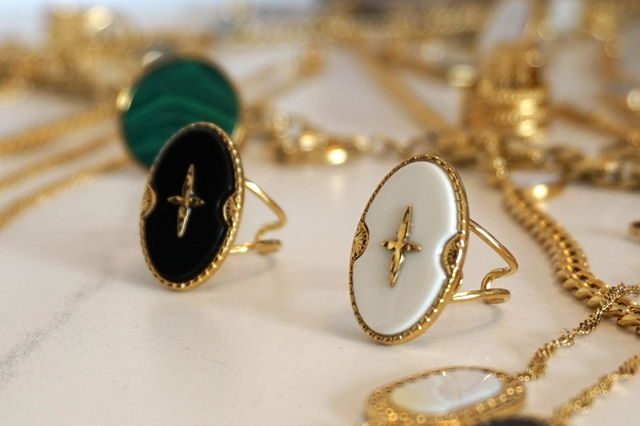 Bague en Acétate Noir