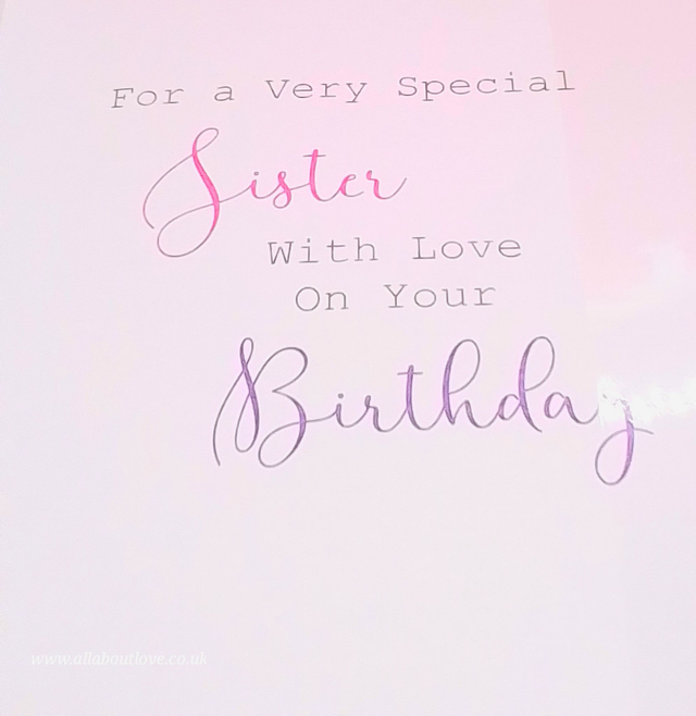 Sister Happy Birthday Card Flowers Cakes Tea Quality Card