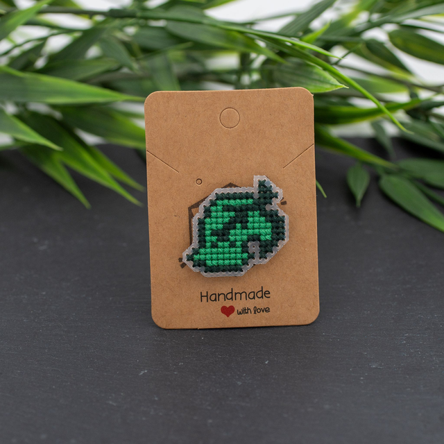 Leaf - Cross stitch pins