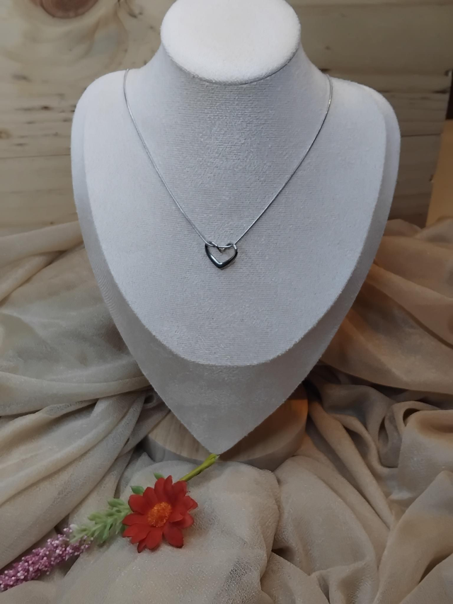 Collier cœur en acier inoxydable 