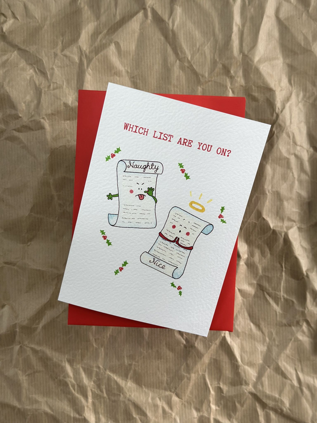 Which List are you on? - Greeting Card