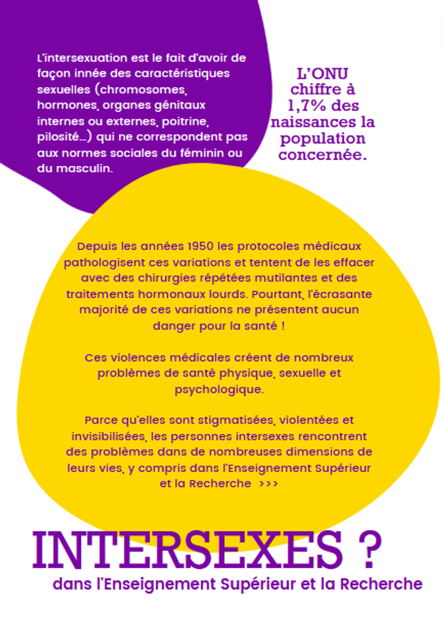 Lot de 10 dépliants « Intersexes dans l’Enseignement Supérieur et la Recherche »