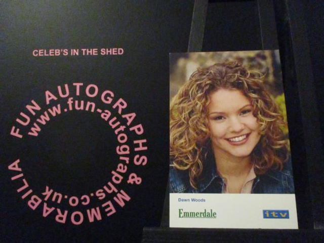 Julie Mallam (Dawn Woods) Original Emmerdale Blue &amp; Yellow Itv Logo Cast Card
