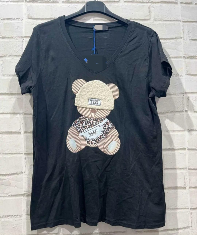 Tee shirt noir nounours
