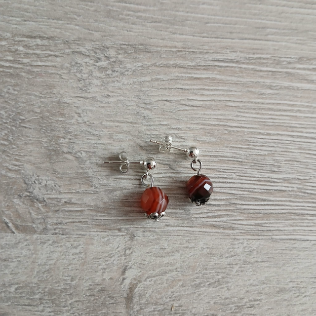 Carneool oorbellen – zilver 925 (1.351)