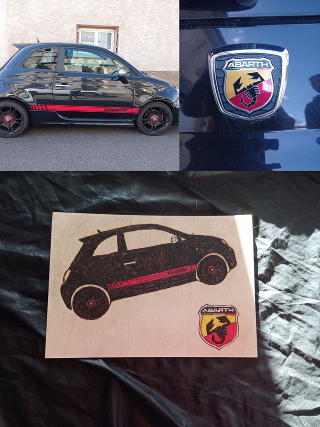Voiture Abarth (sur photo personnalisé)