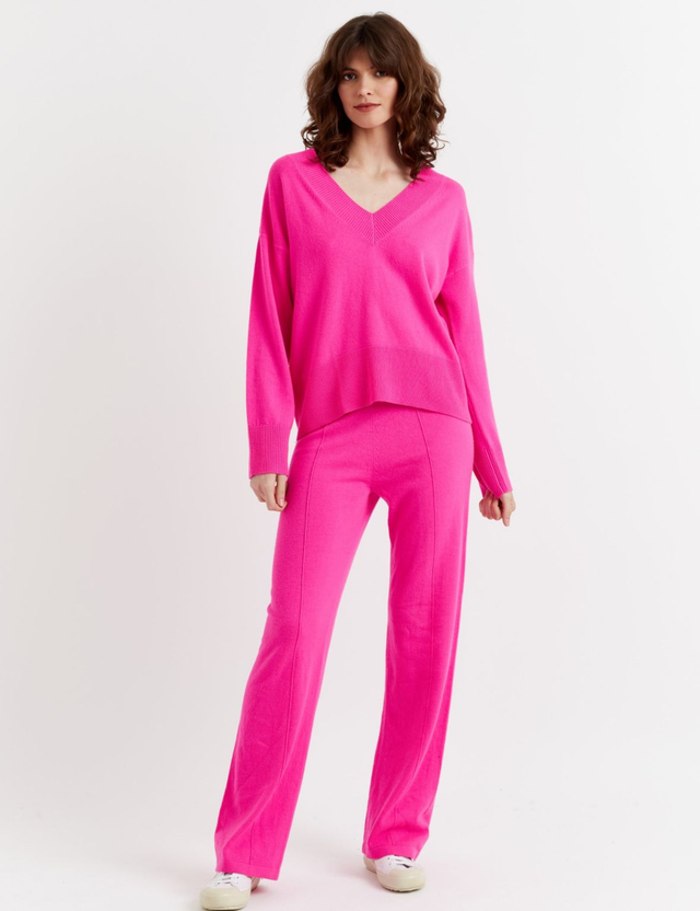 Hot Pink Chinti &amp; Parker Wide Leg Track Pant