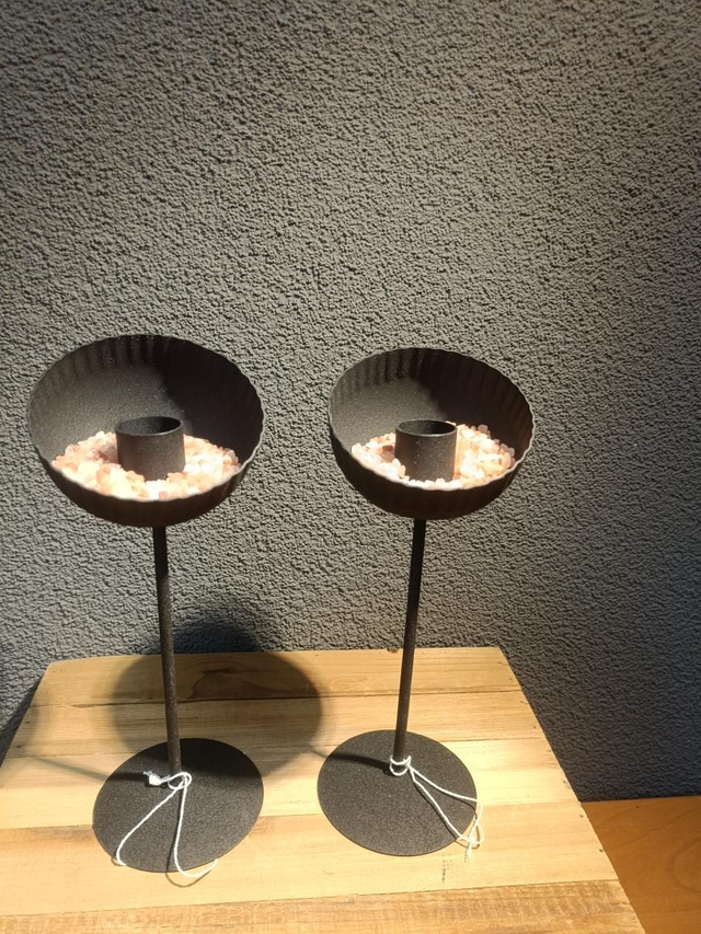 Setje kandelaars opgemaakt 