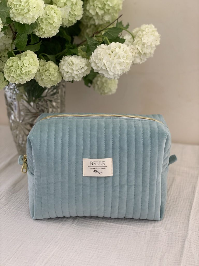 Trousse de toilette SUZANE velours matelassé