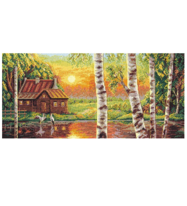 Kräne im sonnenuntergang