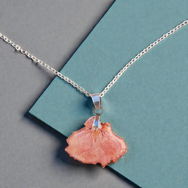 Colgante flor rosa 027