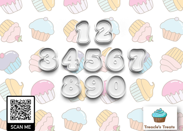 Numbers Fondant/cookie stamps with cutters
