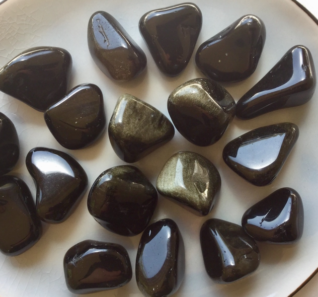 Pierre roulée Obsidienne Dorée EXTRA 2 - 3 cm