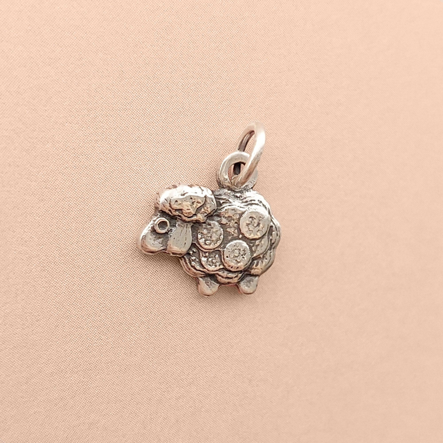 Handmade Sheep Silver Necklace  - Sterling Silver Lamb Charm - Handmade Silver Sheep Pendant