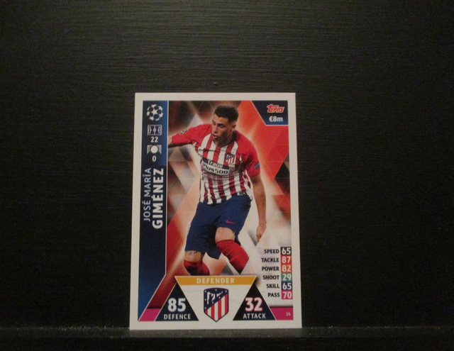 Jose Maria Gimenez - UEFA Champions League Match Attax 2018/19 Original Trading Card #24
