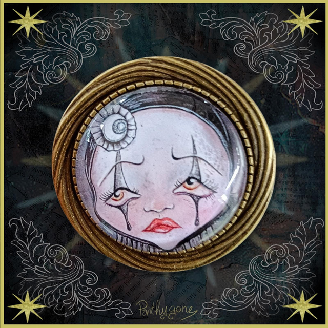 Pierrot embrumé - Broche
