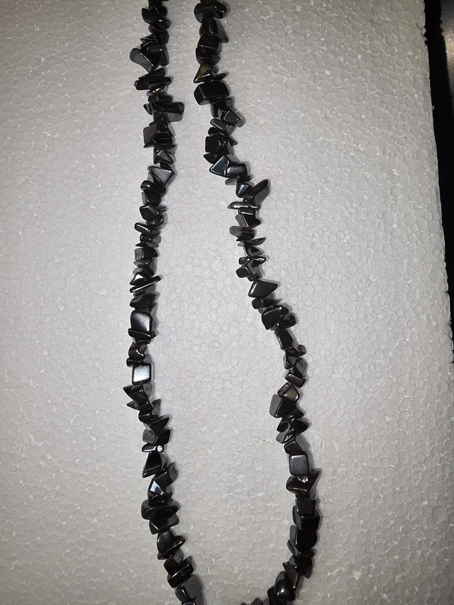 Hematite Chip Gemstone Necklace 