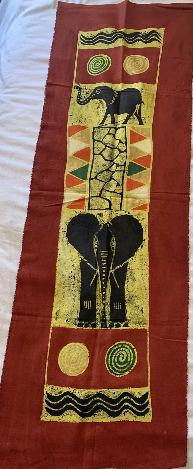 2 Elephant Batik with orangy border