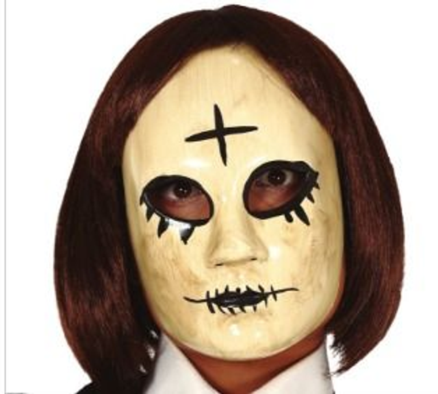 HALLOWEEN ,  2276 MASCHERA DONNA CON CROCE PVC