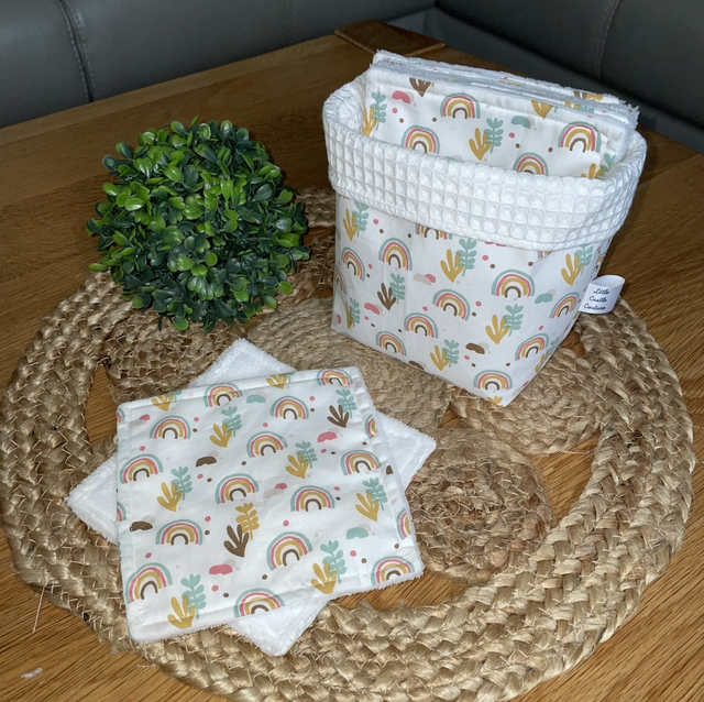 Panier  + Lingettes lavables (lot de 7)