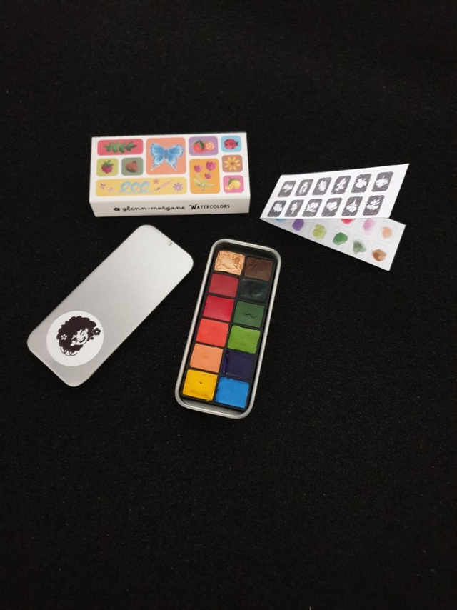 Palette aquarelles Glenn-Morgane 12 couleurs