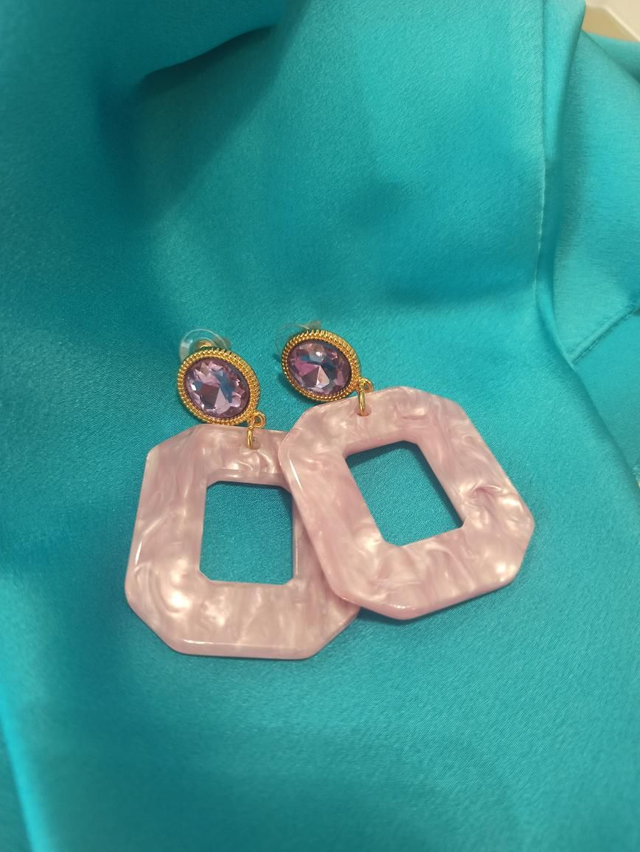 Orecchini ottagono lilla