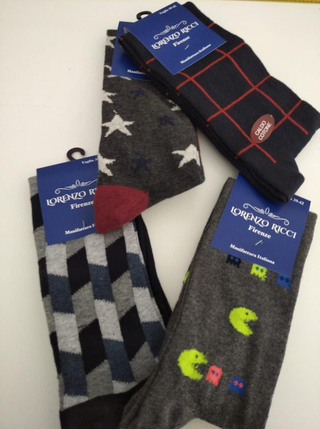 Lorenzo Ricci Firenze Calzino lungo uomo caldo cotone fantasia