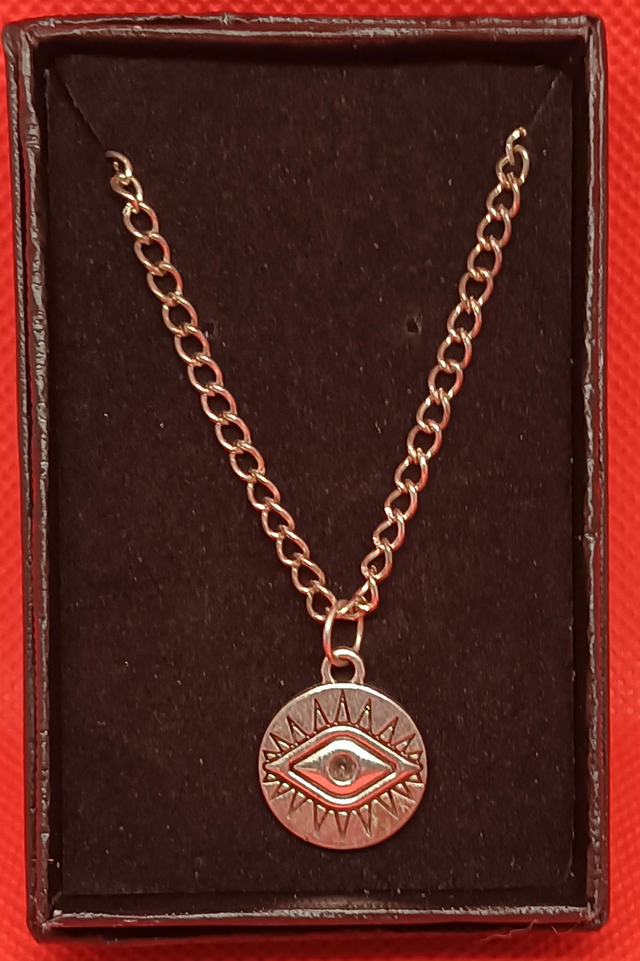 Tibetan Silver All Seeing Eye Pendant Necklace.