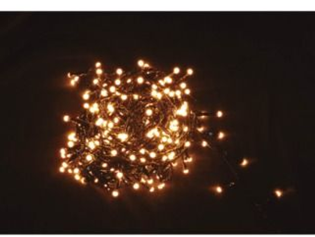 NATALE , GHIRLANDA 144 LED BIANCO CALDO 7.15MT IP44 INTERNO/ESTERNO 8 GIOCHI