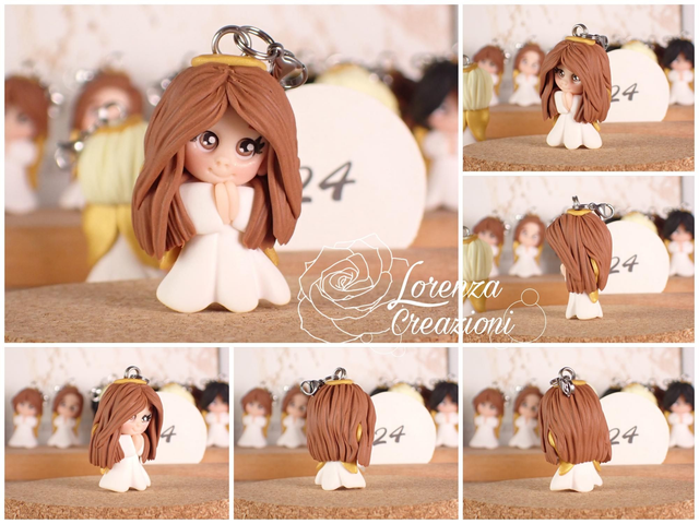 Angioletto custode tascabile n. 24
Portachiavi o charm, artigianale, pezzo unico. Modellato a mano argilla polimerica, made in Italy.