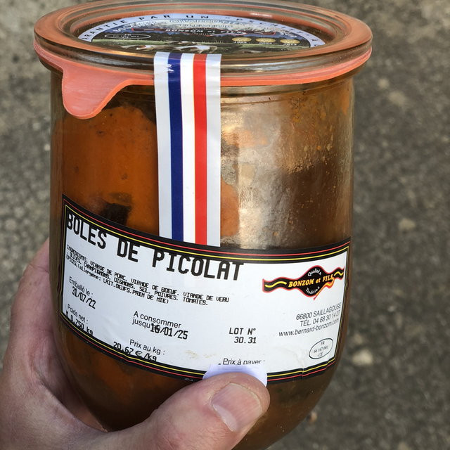 Boles de picolat, boulettes aux 3 viandes, Bozom (66)