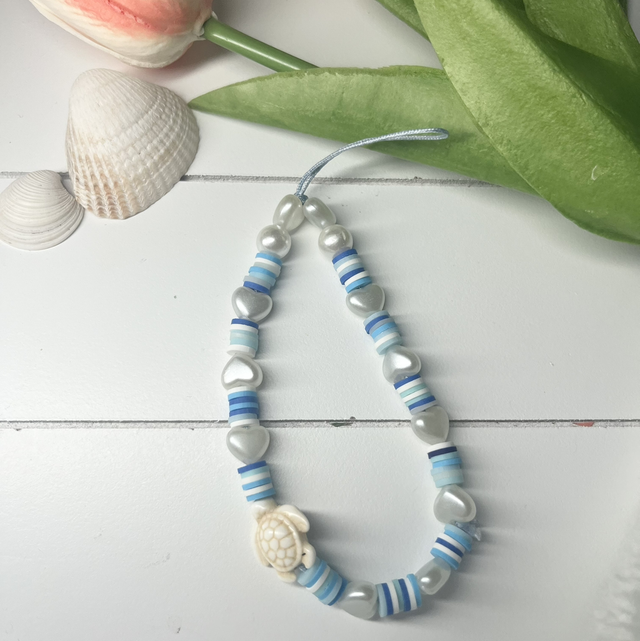 Blue Beach and Hearts Charms 