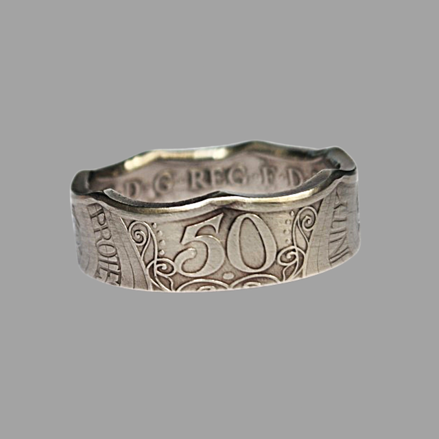 British Fifty Pence  Pride 2022 Coin Ring     