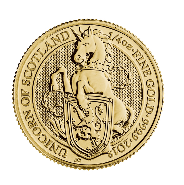 UK 1/4 oz Gold Queen's Beast Unicorn Coin