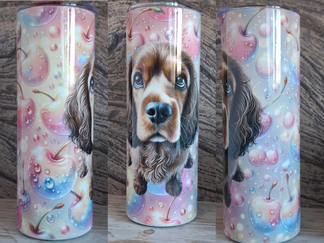 Gourde Canette cerise cocker