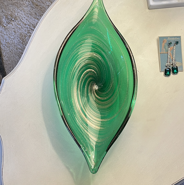 Murano Glas Schale mit Goldstreifen