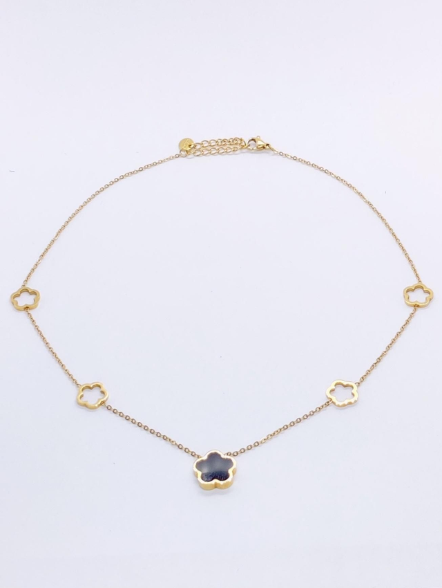 Collier Liya double face - Motif Fleur