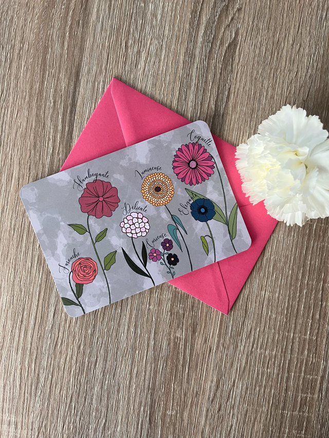 Carte de vœux &quot;Fleurs de caractère&quot;