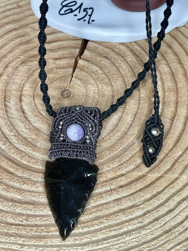 Collier Flèche quartz fumé