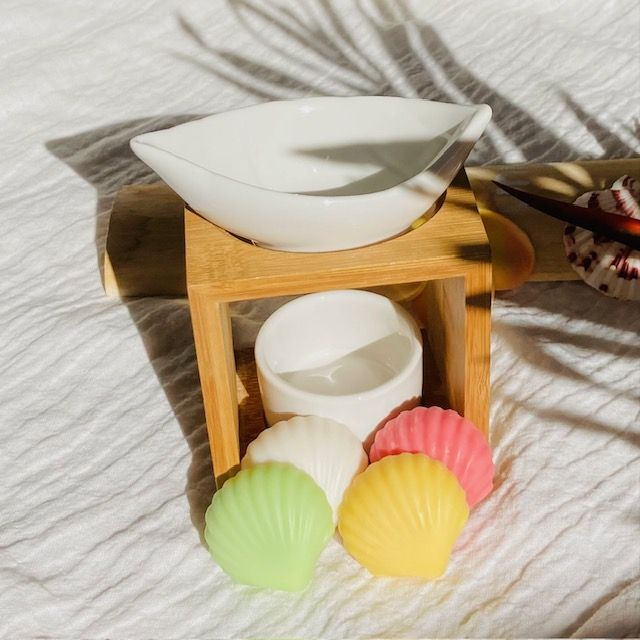 Brûle-parfum Feuille &amp; Coffret de Fondants (au choix)