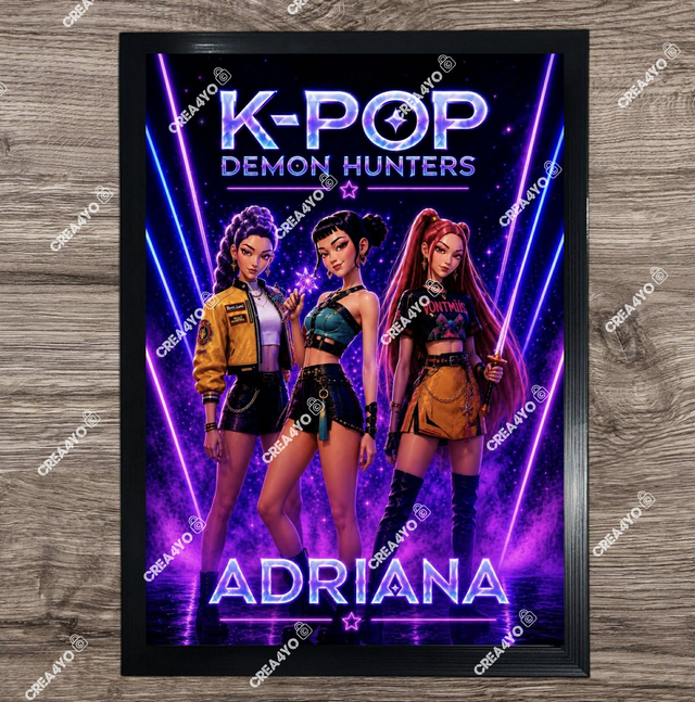 Affiche Poster KPOP personnalisé avec Prénom - Cadeau unique pour fan des Kpop Demon Hunters format A4 21X29,7cm (1)