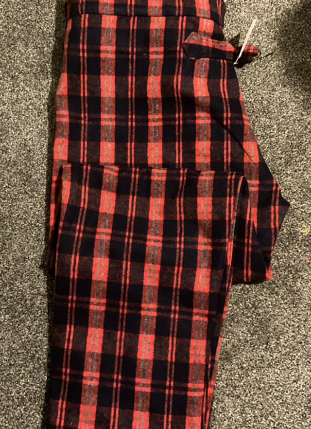 Bespoke wool plaid trousers