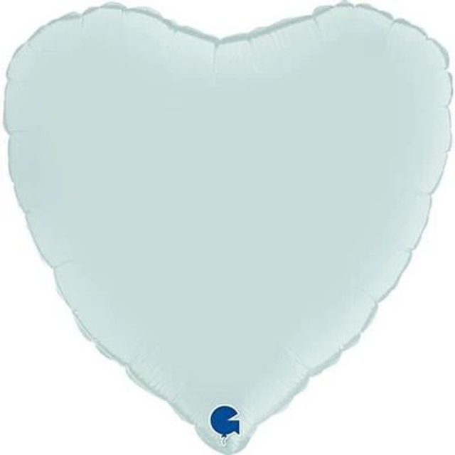 18" HEART SATIN PASTEL BLUE FOIL