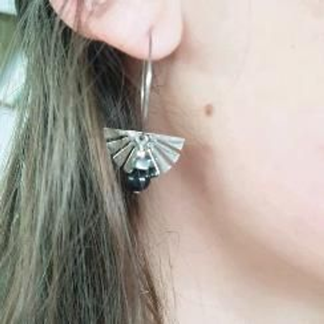 Créoles acier 25mm éventail