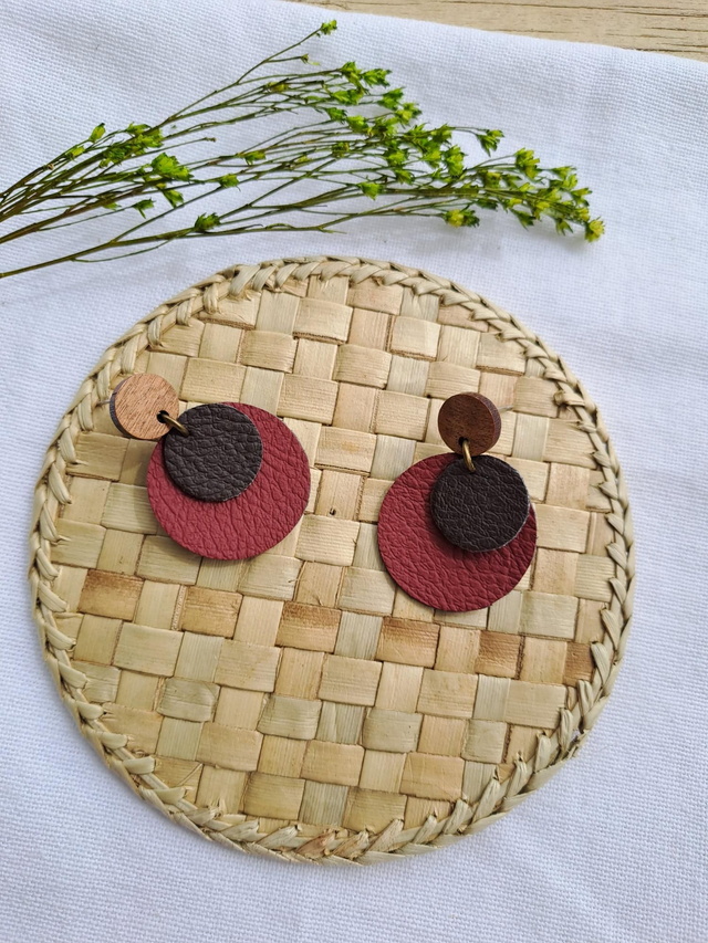 Boucles d'oreilles en matière végétale de pommes 